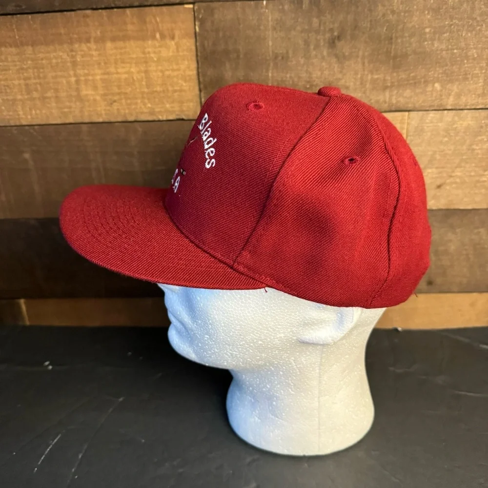Vintage Bantam Blades USA ‎ Hockey Red Trucker Style Hat Flat Bill Otto Cap